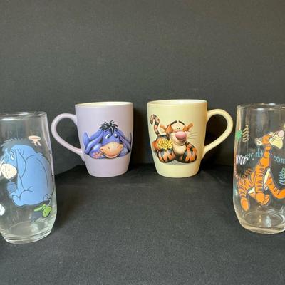 Vintage Disney Tigger And Eeyore Collectible Cups