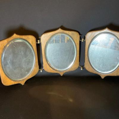 Vintage Tiger Maple Shaving Mirrors 