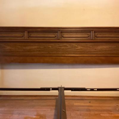 King Mid-Century Headboard And Metal Frame