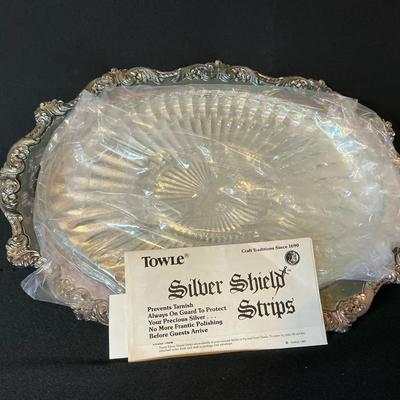 Towle Silver Tray With Glass Insert