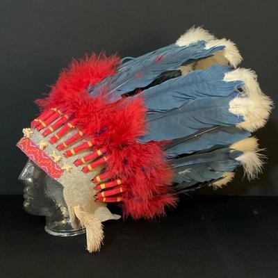Reproduction Native American Feathered Headdress 