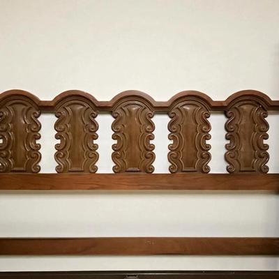 King Mid-Century Headboard With Panels And Metal Frame