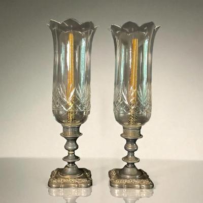 2 Crystal Bedside Lamps