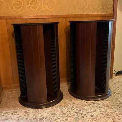 Two Round Revolving CD/DVD Holders 