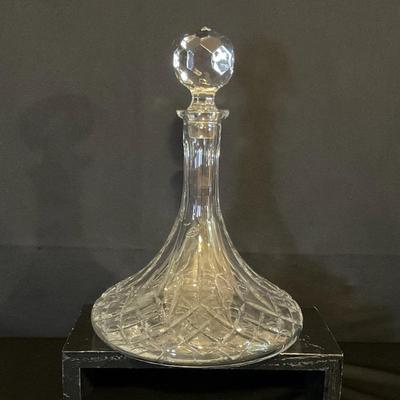 Heavy Crystal Ship Captains Decanter And Stopper
