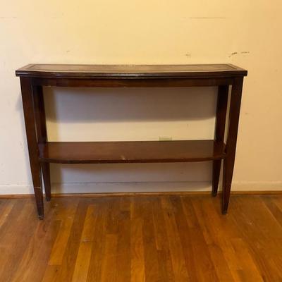 Side Table With Leather Inlay On Top