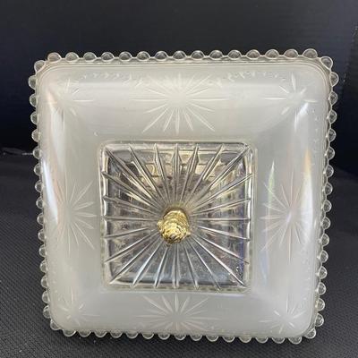 Vintage Hardwired Glass Hanging Light - Lot 1