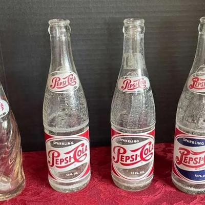 Vintage Pepsi Glass Bottles - Lot 2 