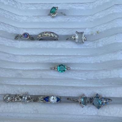 Costume Rings in Silver Tones - Lot 1 