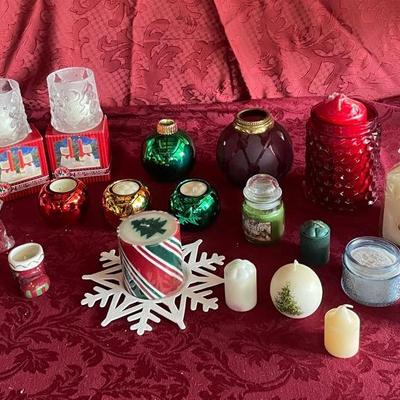 Christmasy Candles + Holders
