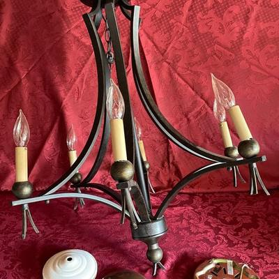 Metal Chandelier Hardwired Hanging Light