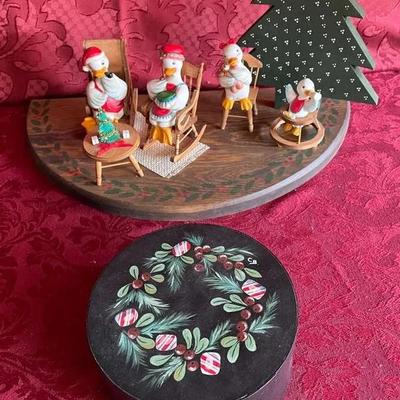 Wood & Porcelain Christmas Scene +