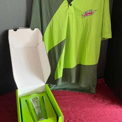Mountain Dew Shirt and Drink Cup - Lot 1 