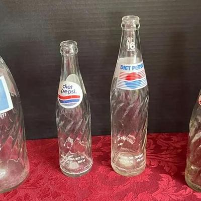 Vintage Glass Pepsi Bottles - Lot 1