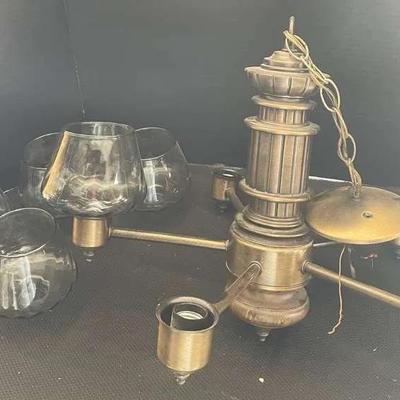 Brass Hardwired Hanging Light