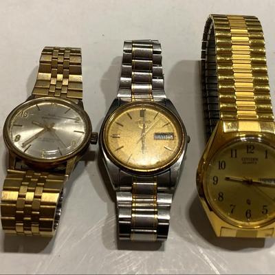 3 Men’s Watches (Citizen, Seiko & Waltham)