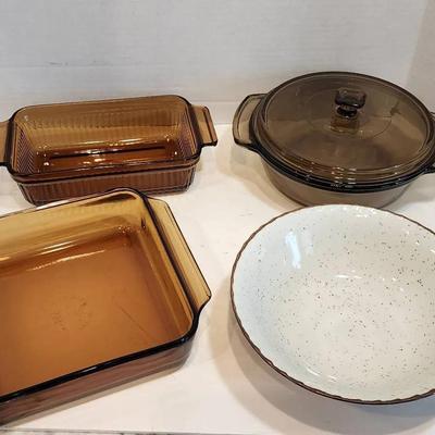 Anchor Hocking Bakeware & Speckled Serving Bowl