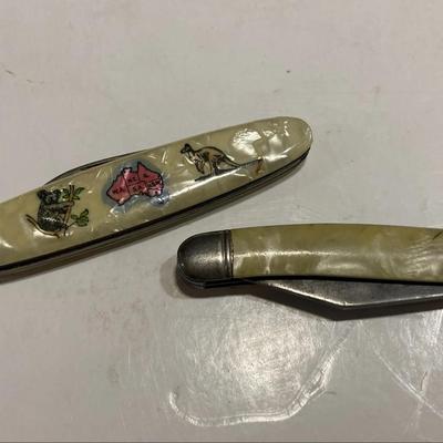 Vintage Mother Of Pearl Pocket Knives 