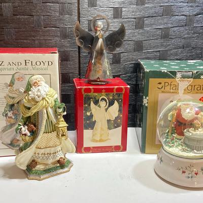 Christmas Snowglobe & Musical Figures - Fitz And Floyd, Pfaltzgraff, Home For The Holidays