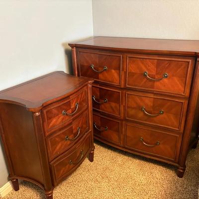 Bombay Leather Top Night Stand and Dresser