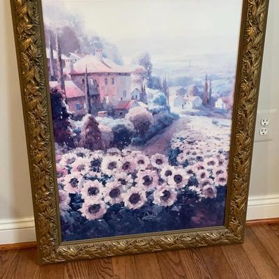 Large Ornately Framed Print Of Tuscany
