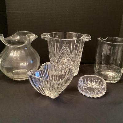 Assortment Of Glass And Crystal Serveware (5) 