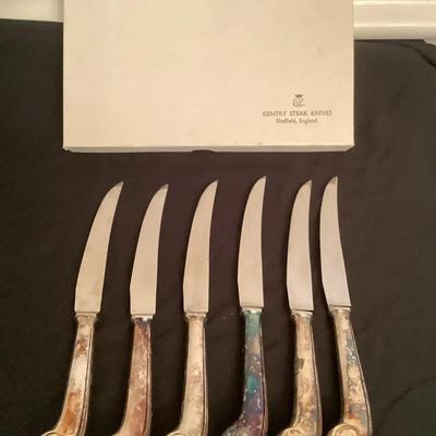 Gentry Sheffield Silver Plate Knives (6)