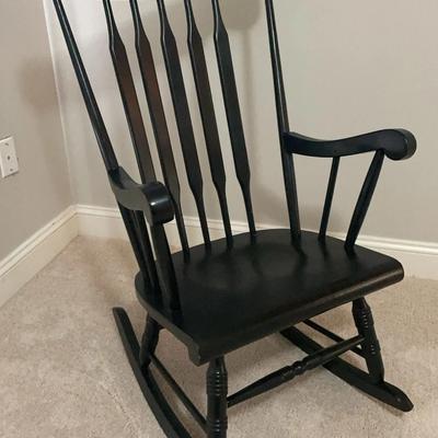 Black Painted Wooden Rocking Chair