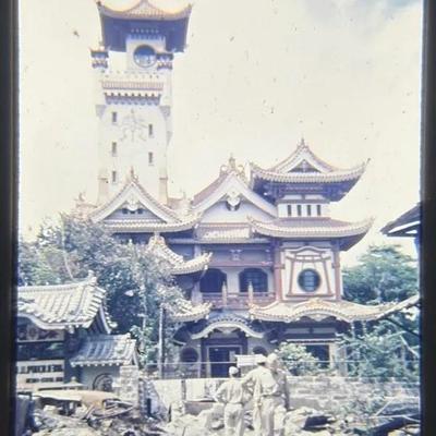 Original Slide of a Chinese Temple - Manila, Philippines - March 1946