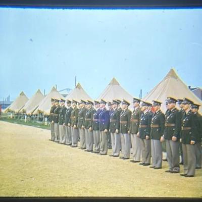 Original Slide of Lined Up Soldiers - Fort Monmouth New Jersey - August 1941