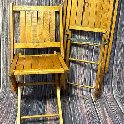 Vintage Wooden Folding Chairs