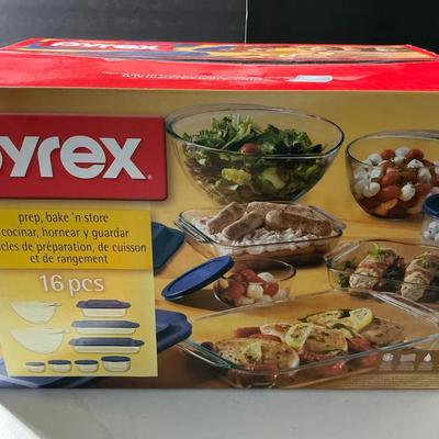 Pyrex 16pc Bake N Store Glass Food Storage New 