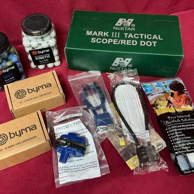 NcStar Mark III Tactical Scope, Rubber Bullets, Gas Cartridges, Gun Locks