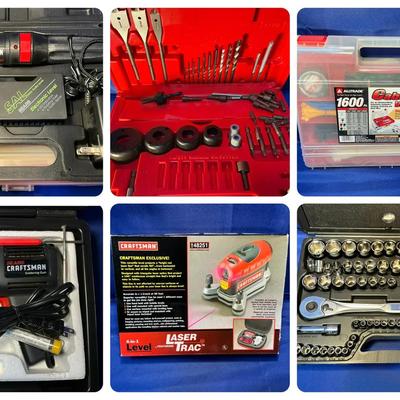 Tools - Laser Level, Socket Set, Cordless Drill & More 