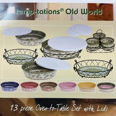 Temptations 13pc Oven To Table Set In Blue 