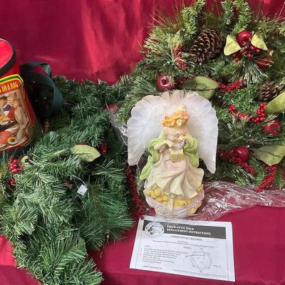 Holiday Wreath, Garland, Fiber Optic Angel And More