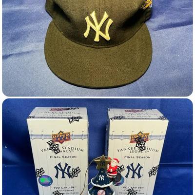 Yankee Stadium Legacy Baseball Cards, World Series Hat, Ornament