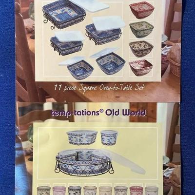 Temp-Tations Old World New in Box Round Lid-It & Oven to Table Set 