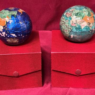 Alexandier Kalifano Gemstone Globe Paperweights