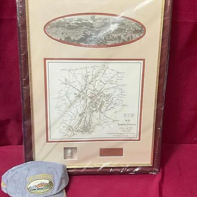 Map Of Gettysburg Civil War Bullet Robert E Lee