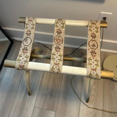 Sale Photo Thumbnail #84: Cross stitch strap luggage rack. 