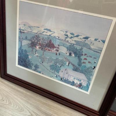 Sale Photo Thumbnail #146: Amish scene framed art. 