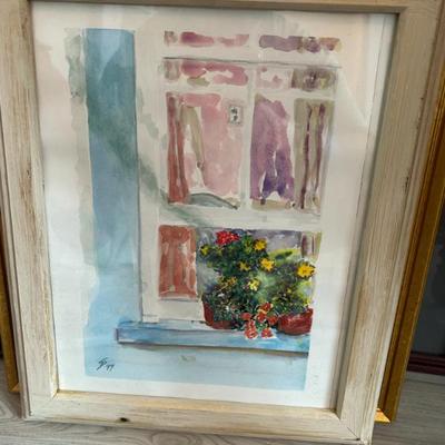 Sale Photo Thumbnail #144: Signed original framed watercolor. 