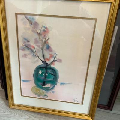 Sale Photo Thumbnail #145: Signed original watercolor in lovely frame.  