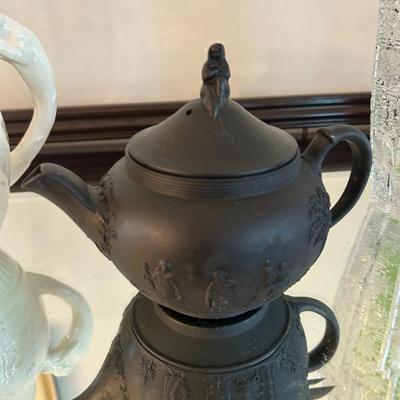 Sale Photo Thumbnail #178: Antique rare Basalt Black teapot by Wedgwood. 