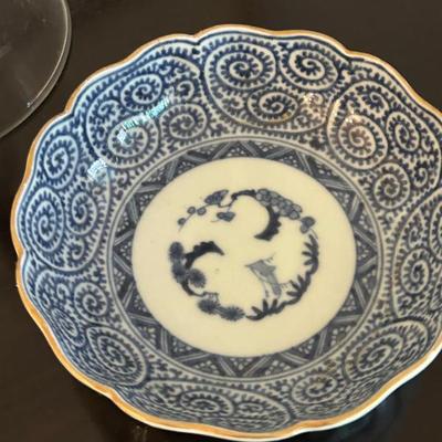 Sale Photo Thumbnail #189: Antique porcelain Arita blue and white dish with Chenghua mark