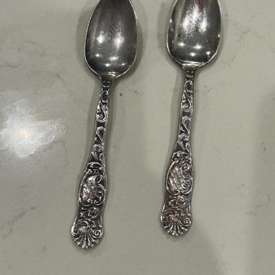 Sale Photo Thumbnail #322: Sterling silver demitasse spoons. 