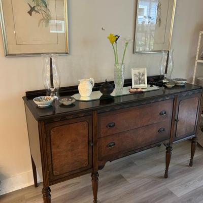 Sale Photo Thumbnail #161: Antique 2 door and 2 drawer sideboard. Matches small server in previous images. 