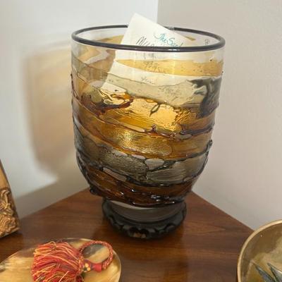 Sale Photo Thumbnail #24: Murano signed glass pendant. Can be used as a vase.