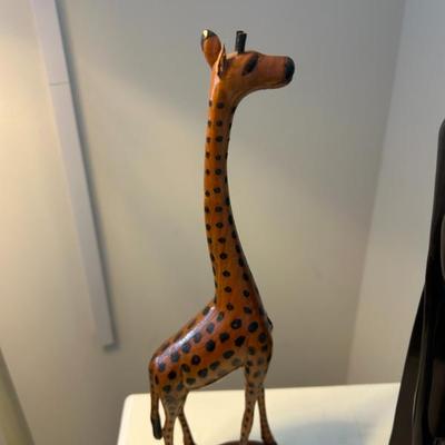 Sale Photo Thumbnail #89: Handcarved wooden giraffe. 